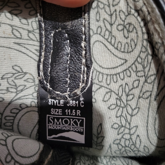 Smokey Mountain girls cowboy boots size 11.5 black - Picture 4 of 6